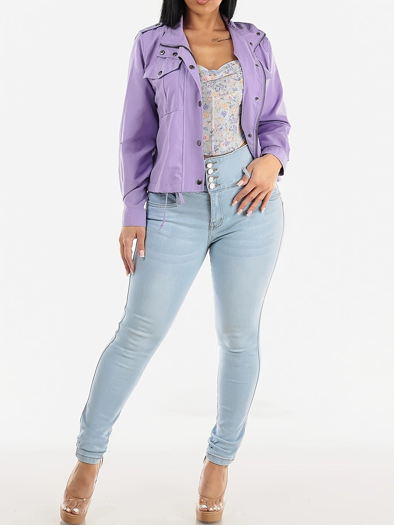 Women'S Fashionable High-Waisted Skinny Jeans